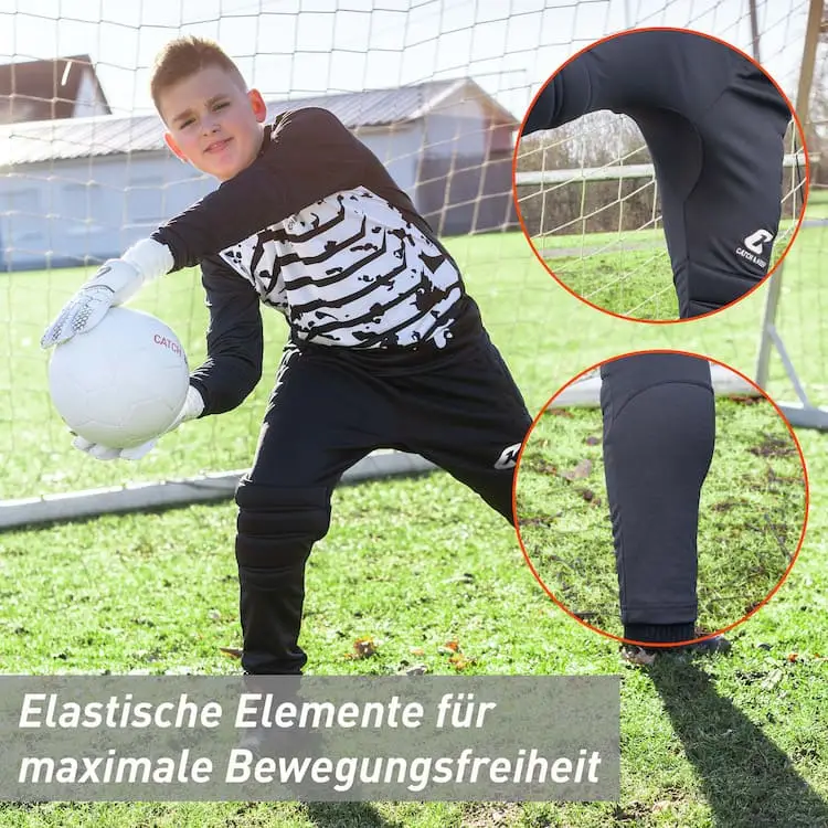 Torwarthose lang gepolstert für Erwachsene und Kinder Catch and Keep Torwart