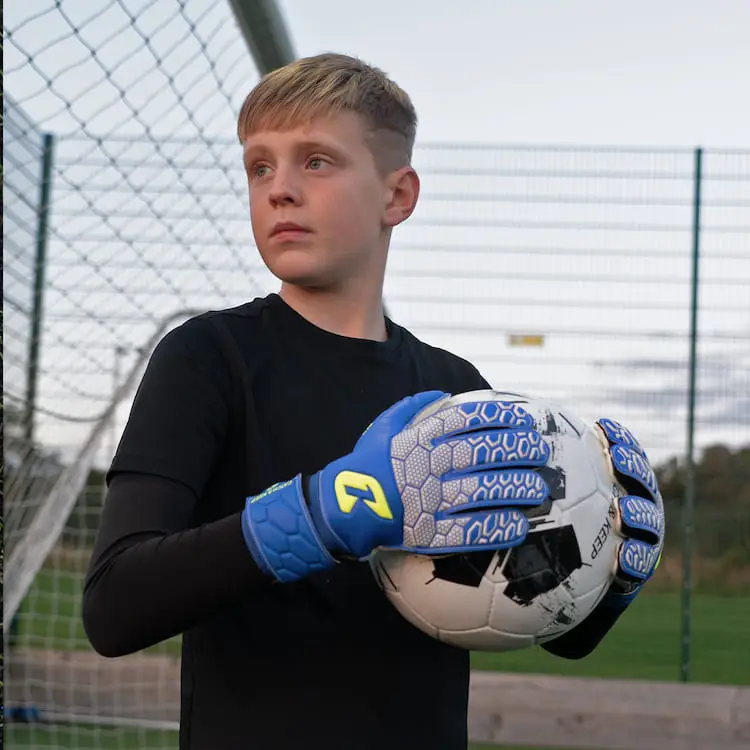 Fly Kids Blue Soul Catch and Keep Kindertorwarthandschuhe Handschuhe für Kids Fussball